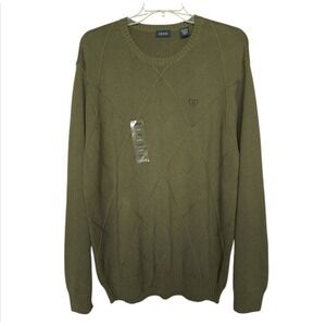 IZOD Men's Sweater Olive Green Size‎ XL Pullover Long Sleeves